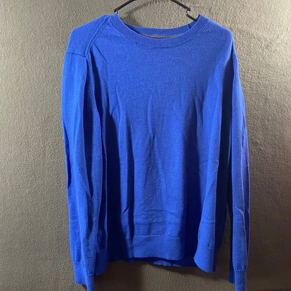 Banana Republic Sweater Italian Merino Wool capsule quiet luxury parisian blue